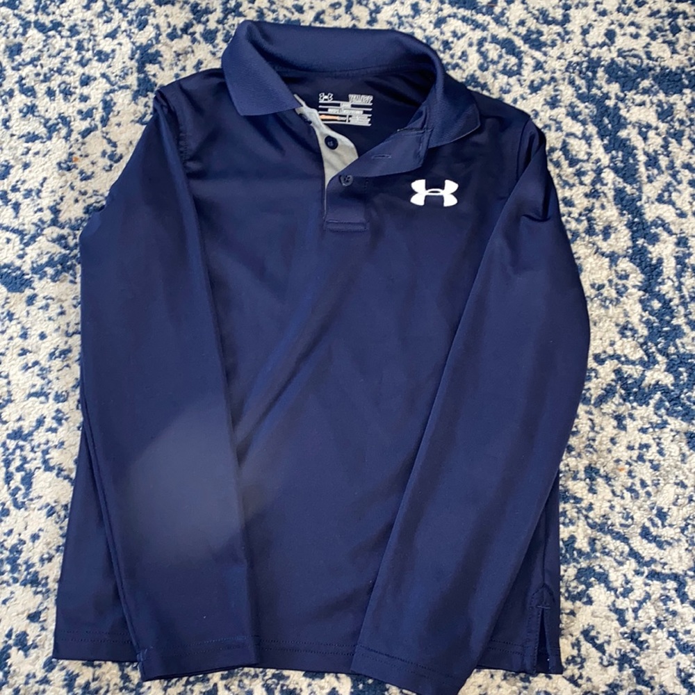 Under armour youth small loose all season gear long sleeve polo EUC